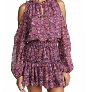 MISA Yesenia Cold Shoulder Ruffle Dress